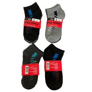 Unisex Black Sports Athletic Ankle Spandex Socks (Size 6-8, Assorted, 12 Pairs)